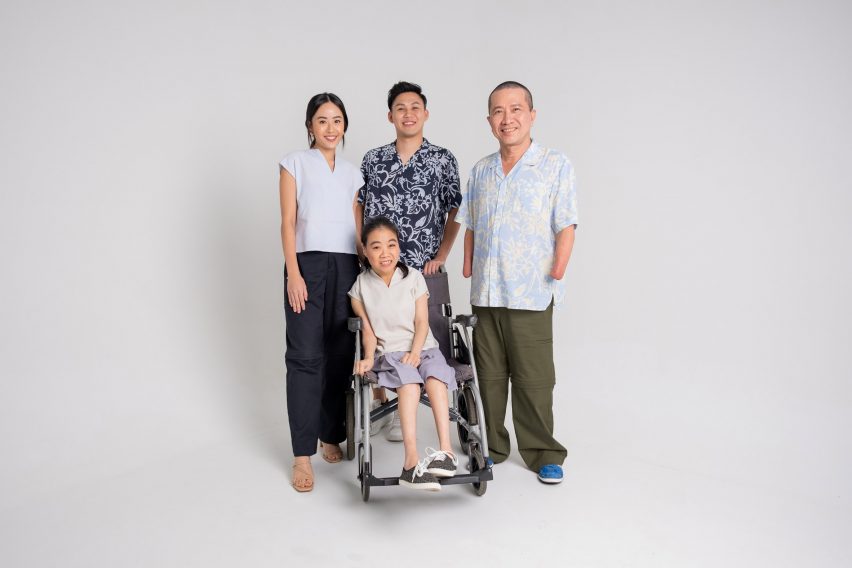 Photo of four models, a mix of disabled and able-bodied people, wearing Will&Well's Adaptable clothing collection