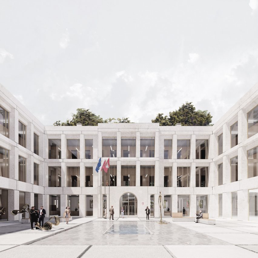 Saxon Palace reconstruction with a courtyard