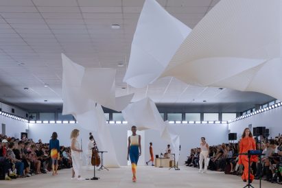 Model at Issye Miyake show