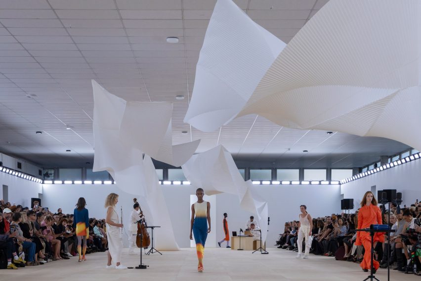 Model at Issye Miyake show