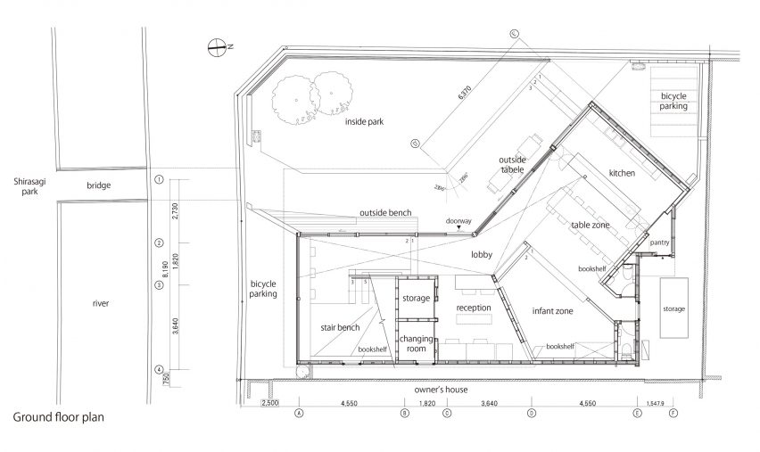 Ground floor plan of Yukusawa Design Lab's children's library