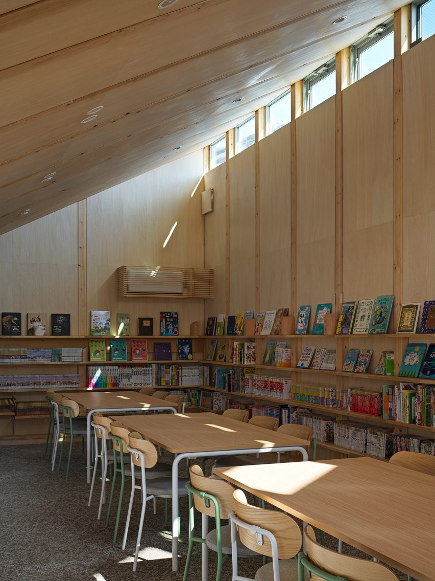 Upper floor of library showing study space