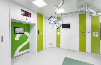 Corian flooring in medical setting