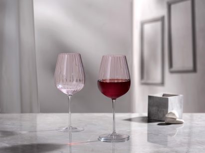Red wine glasses