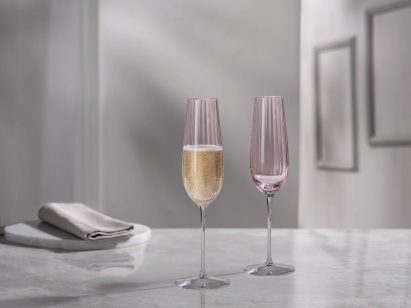 Two NUDE glasses in Dusty Rose