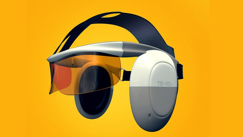 Headgear item on yellow background