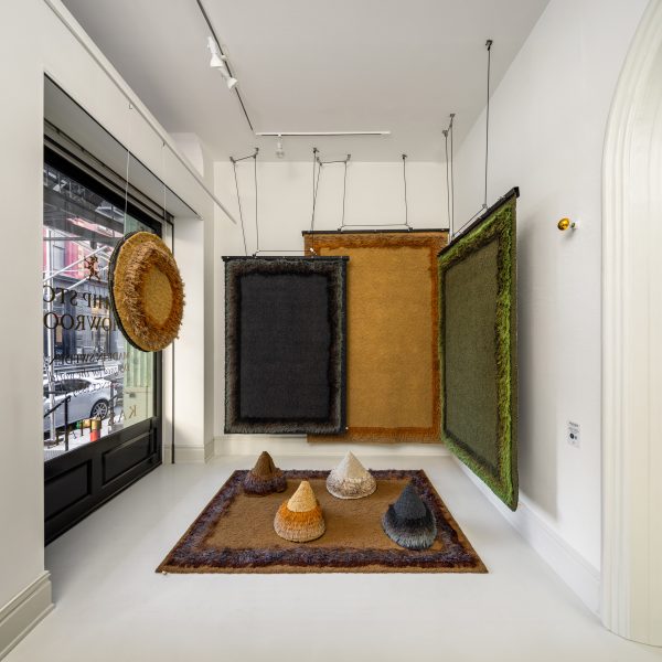 Rugs on display within Kasthall's showroom in New York City 