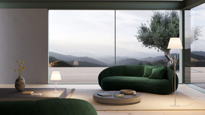 Hover lamp in living room