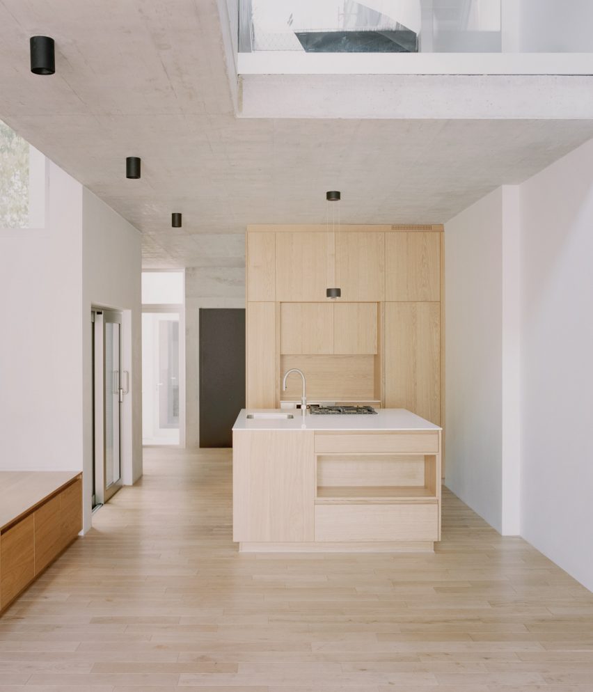 Interior view of PSLA Architekten's urban townhouse in Vienna