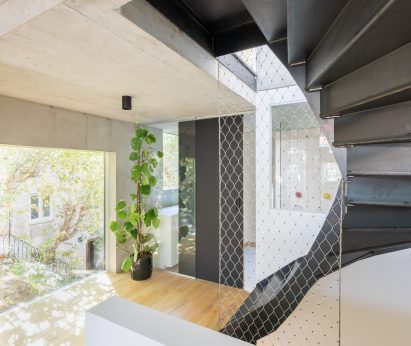 Interior view of PSLA Architekten's urban townhouse in Vienna
