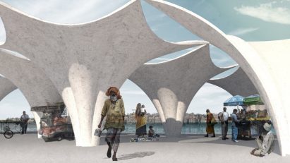 Render of an architectural structure