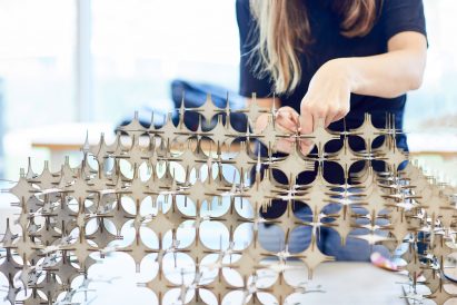 Student working on architectural model