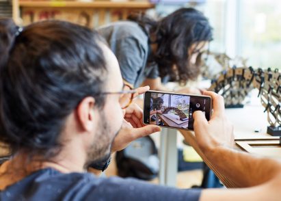 Students working in a design workshop