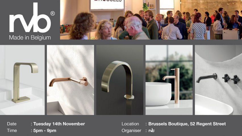 Graphic with taps, people and RVB logo