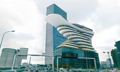 an architecture with an organic form by students at University of Kansas