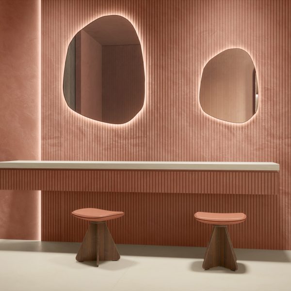 Terracotta tiles featured in a bathroom