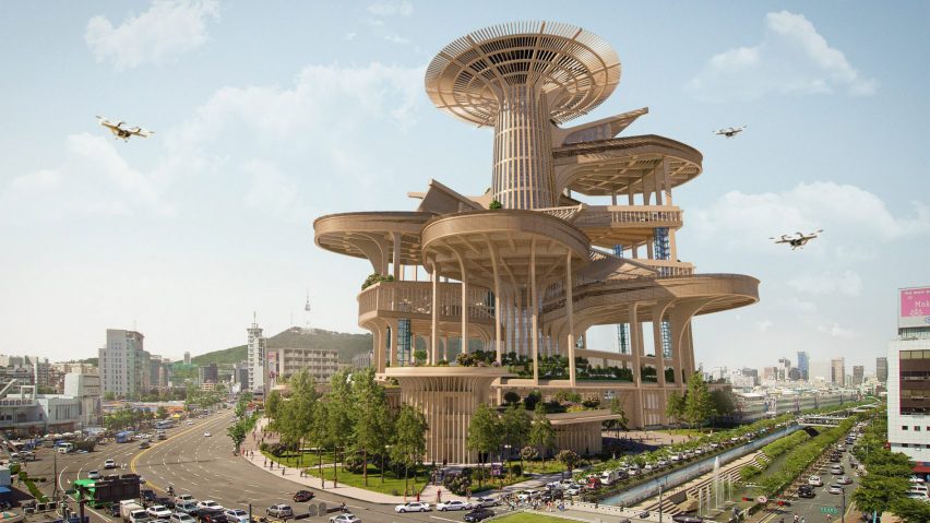 Visualisation showing mass timber structure