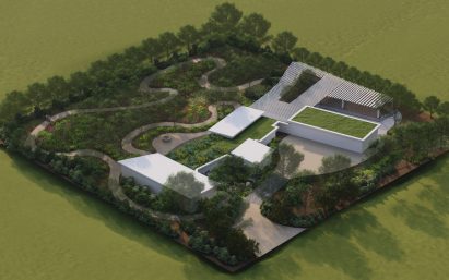 Visualisation of a house with a living green roof