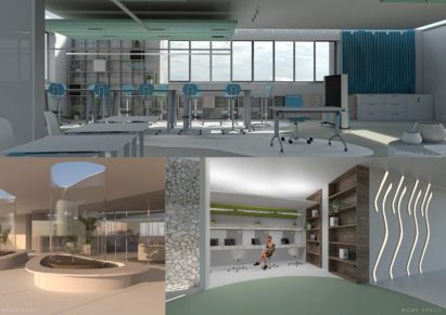 Renderings of university interiors
