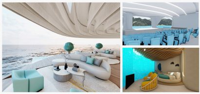 Renderings of yacht interiors