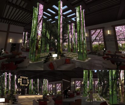 Renderings of restaurant interiors
