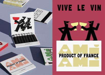 Match sticks and graphics of boxed wine company designed by Wedge
