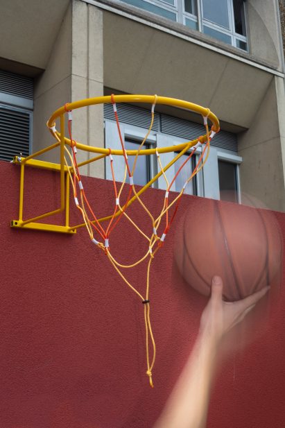 Basketball and hoop