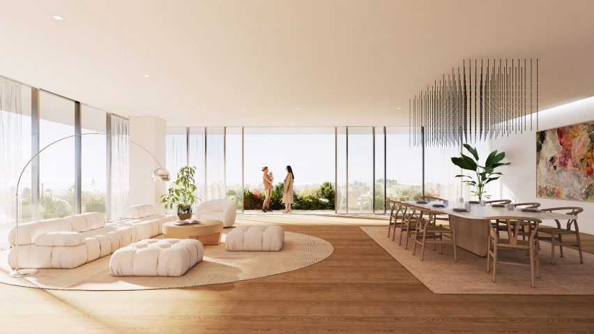 Interior of a Park Rise apartment at Ellinikon by BIG