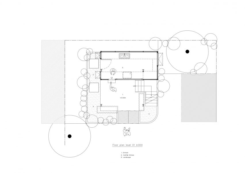 Floor plan of Boobun Pocket Cafe by CUP Scale Studio