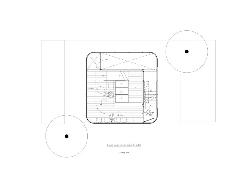 Floor plan of Boobun Pocket Cafe by CUP Scale Studio