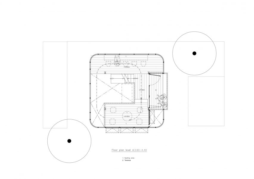 Floor plan of Boobun Pocket Cafe by CUP Scale Studio