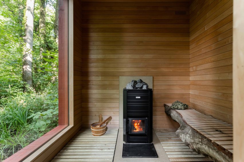 Built Works design red timber sauna in East Sussex