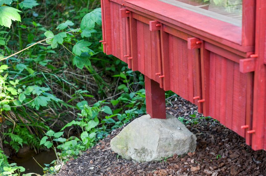 Built Works design red timber sauna in East Sussex