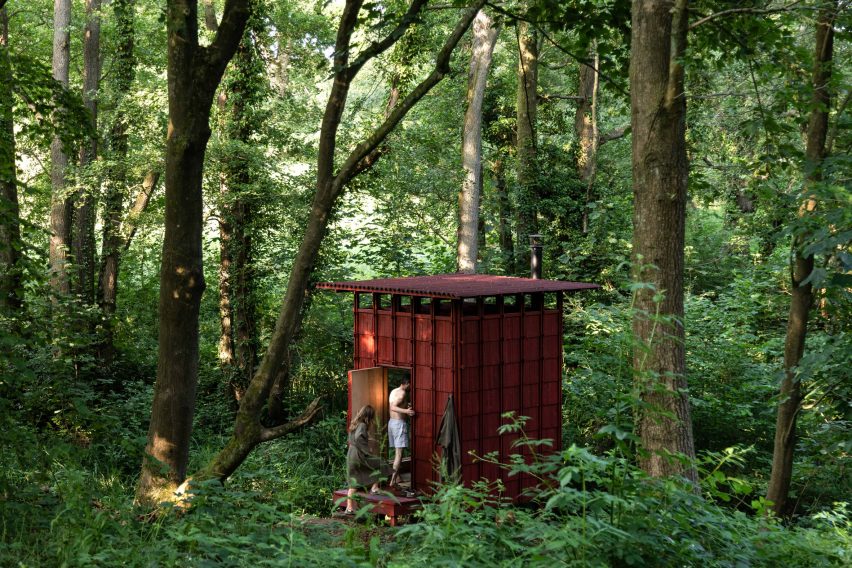 Built Works design red timber sauna in East Sussex