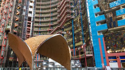 Wooden pavilion in Thompson Center