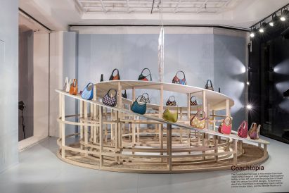 Display of Coach handbags