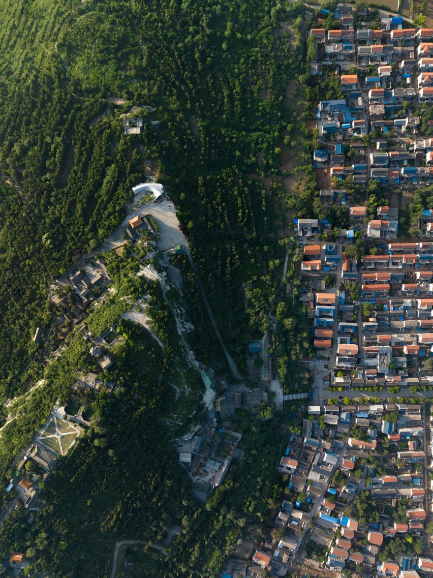 Aerial view of the Dapi Mountain Restaurant by Galaxy Arch