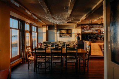 Seating area of De Mark restaurant