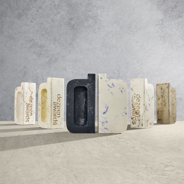 Riccardo Cavaciocchi and Chris Cooke create paper marble trophies for Dezeen Awards 2023