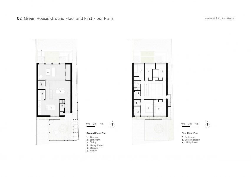Floor plans of Green House by Hayhurst and Co