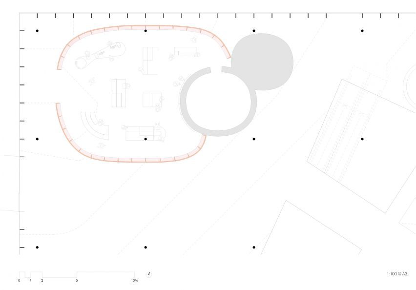 Plan drawing of immersive installation by Akin Atelier in Sydney Modern