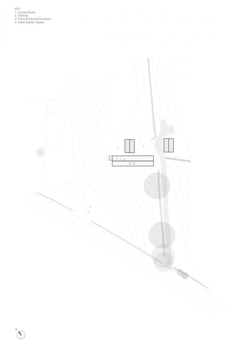 Site drawing of Ann Nisbet Studio's residential project