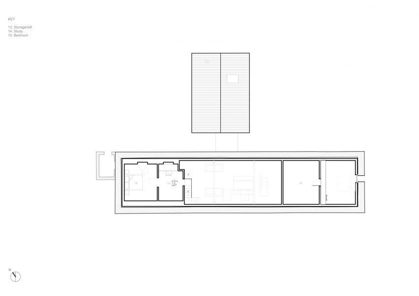 First floor plan of Ann Nisbet Studio's residential project