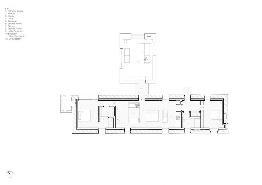 Ground floor plan of Ann Nisbet Studio's residential project