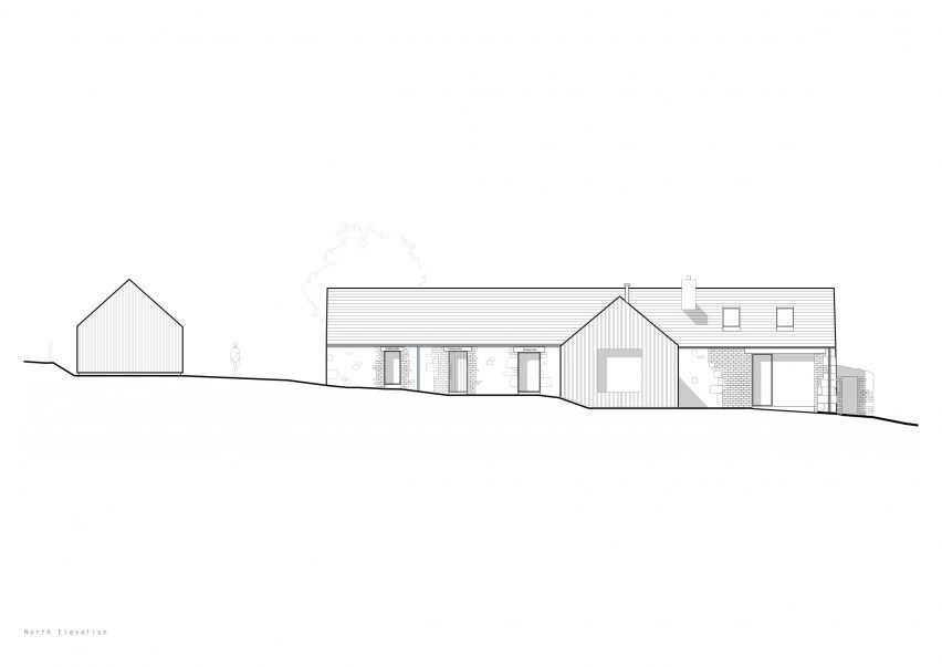Elevation drawing of Ann Nisbet Studio's residential project
