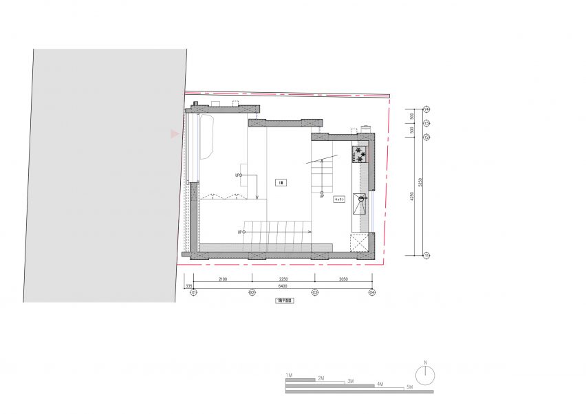 Ground floor plan of Building Frame of the House by IGArchitects