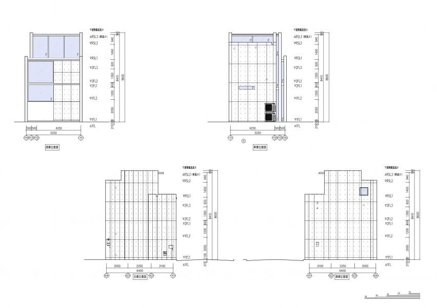 Elevation drawings of Building Frame of the House by IGArchitects