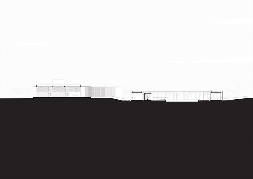 Section drawing of Vishnuvardhan Memorial Complex by M9 Design Studio