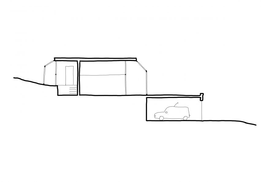 Sketch section of the home in 2002