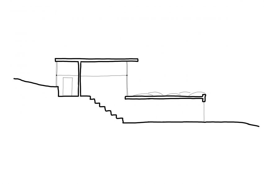 Sketch section of the refurbished home by Mamout
